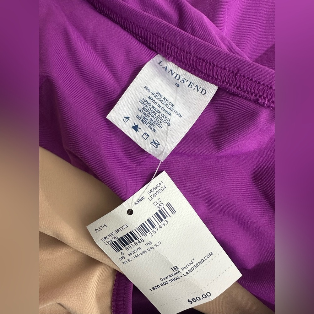 NEW Lands End Women’s Swim Skirt Size 18 Bikini Bottom Swimsuit Modest Purple - Picture 4 of 6
